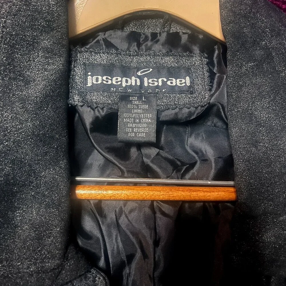 Joseph Israel Suede Black Metallic Jacket Size Large - Picture 4 of 4